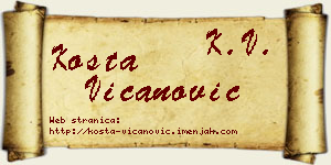 Kosta Vicanović vizit kartica